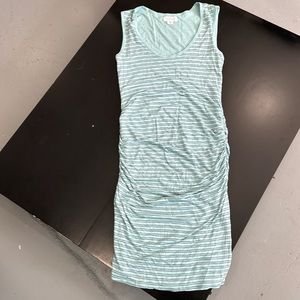 Midi stripped ruched dress